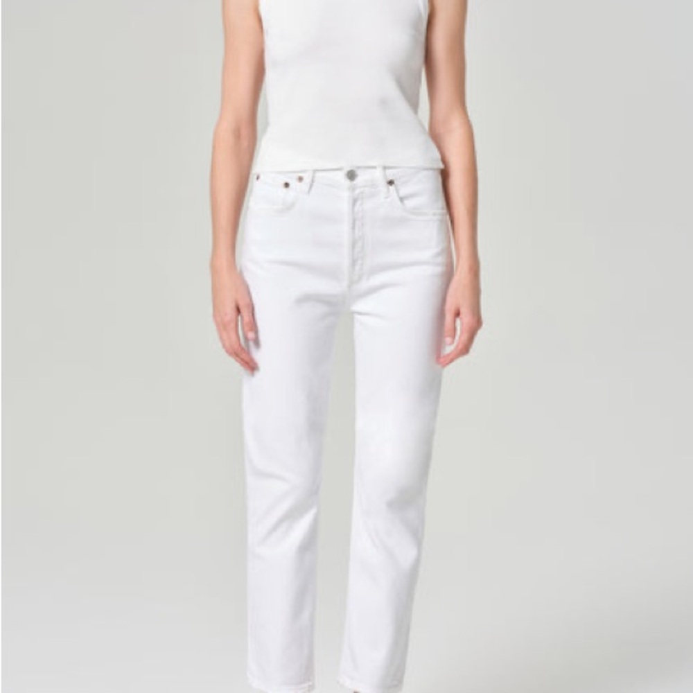 Agolde Women's Straight Leg Jeans in Crisp White